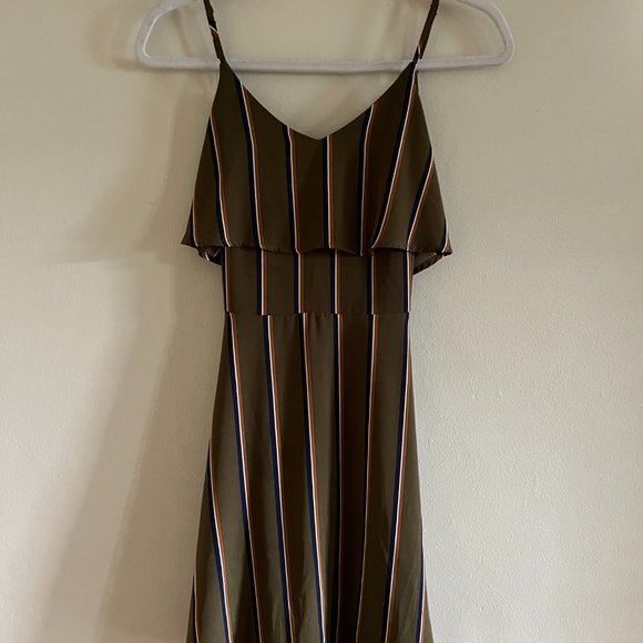 Striped Olive Dress - Picture 2 of 7